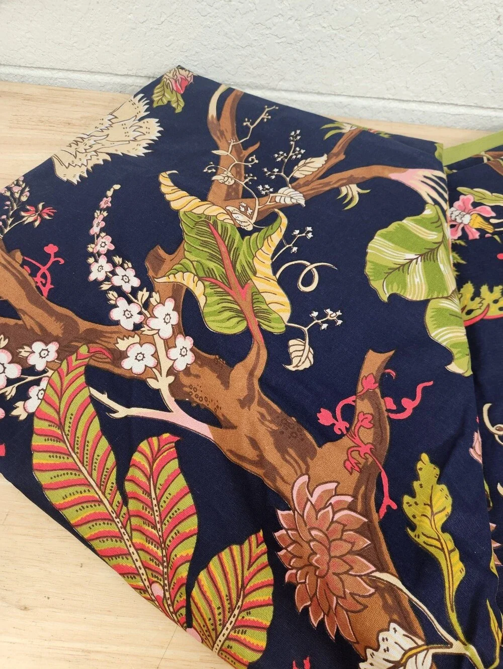 Pottery Barn Lana Palampore Duvet Cover Sz Twin Linen Blend Navy Floral